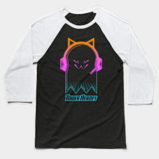 Tower Heroes Ctre Synthwave Baseball T-Shirt